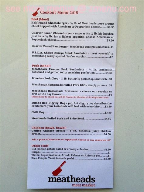 Online Menu of Meatheads Meat Market Restaurant, Milan, Illinois, 61264 - Zmenu