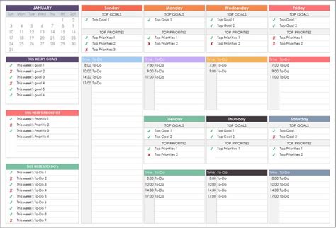 Weekly Schedule Template Excel | Free Letter Templates