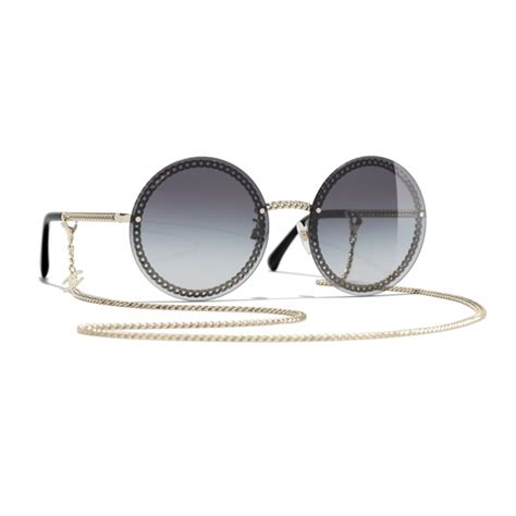 Chanel - Round Sunglasses - Gold Gray Gradient - Chanel Eyewear - Avvenice