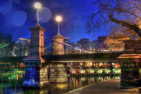 Boston Public Garden Swan Boats at Twilight Photograph by Joann Vitali - Fine Art America