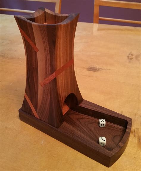 Walnut and mahogany dice tower I made for my friend hoping to do more gaming this year happy ...