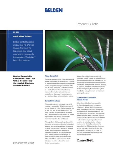 Control Bus Cables | PDF | Coaxial Cable | Computer Network