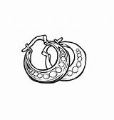 Round Earrings Coloring Book To Print And Online  Nation sketch template