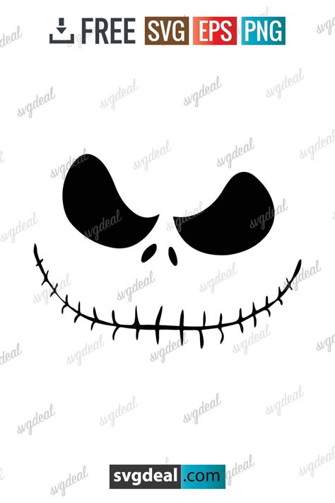 Free Jack Skellington Face SVG - SVGDeal.com