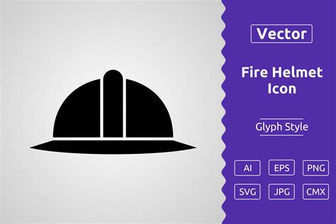 Vector Fire Helmet Glyph Icon Graphic by Muhammad Atiq · Creative Fabrica