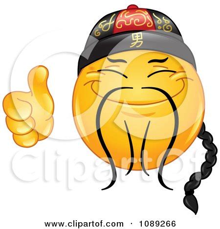 Clipart Yellow Thumbs Up Chinese Emoticon Smiley - Royalty Free Vector ...