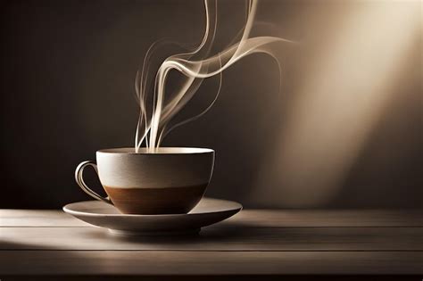 Premium AI Image | A cup of coffee with steam rising from the top.