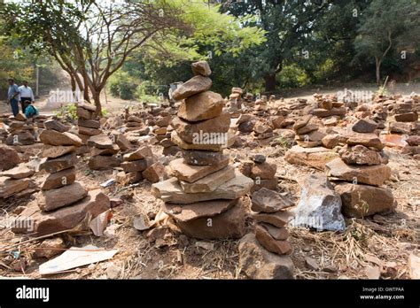 Stacked stones at Anantha Padmanabha Swamy Temple at Ananthagiri Hills Stock Photo - Alamy