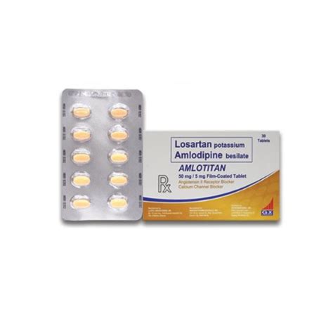 AMLOTITAN (Losartan + Amlodipine) 50mg/5mg Tablet x 1 – XalMeds