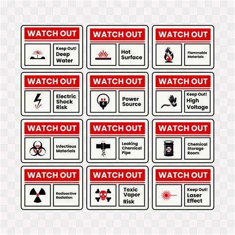 Watch out sign collection design vector illustration 29942066 Vector Art at Vecteezy