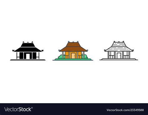 Joglo indonesian traditional house Royalty Free Vector Image