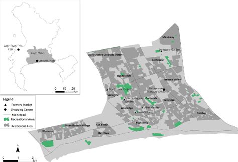 Mitchells Plain Map Showing Major Land Uses and Sub-Areas (Source ...