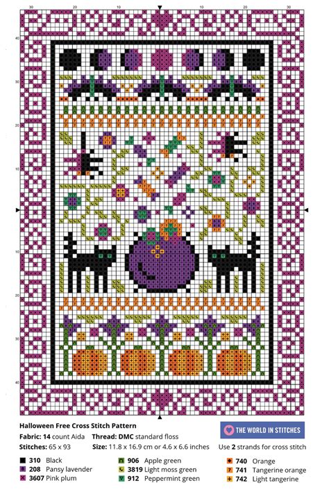 Free Mini Halloween Sampler Cross Stitch Chart | Halloween cross stitch patterns, Cross stitch ...