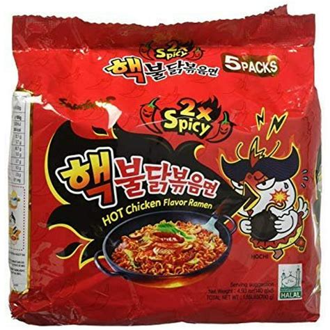 Samyang 2X Spicy Hot Chicken Flavor Ramen_KOREAN SPICY NOODLE (140g Each) (5 packs) - Walmart ...