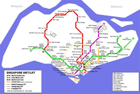 Singapore City Subway Map for Download | Metro in Singapore City - High ...