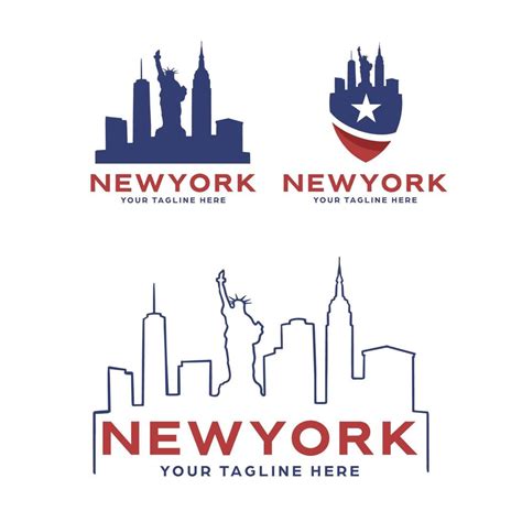 Collection of New York skyline logo design template 14796989 Vector Art ...