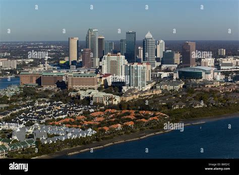 aerial view above Tampa Florida skyline Stock Photo - Alamy