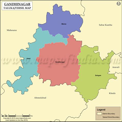 Gandhinagar Tehsil Map, Gandhinagar Taluka