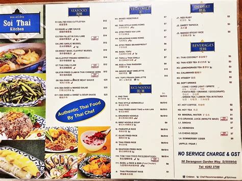 Soi Thai Kitchen Menu & Price List Singapore Updated 2024