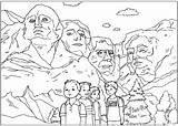 Mt Rushmore Coloring Page Printable Pages sketch template
