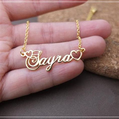 Personalized Name & Heart Pendant - Etsy