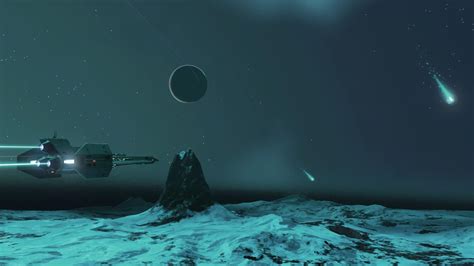 Ice meteors on a low gravity ice planet! : r/NoMansSkyTheGame