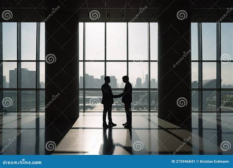 Silhouette of Business Handshake, Teamwork Concept. Stock Illustration - Illustration of ...