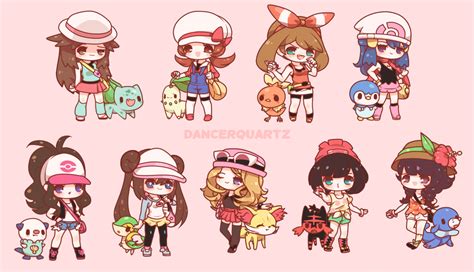 Chibi Pokemon Girls by DancerQuartz | Chibi, Pokemon, Pokemon game ...