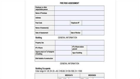 FREE 10+ Sample Fire Risk Assessment Forms in PDF | MS Word | Excel