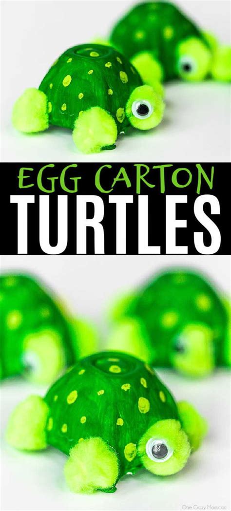 Easy Turtle Egg Carton Craft | Egg carton crafts, Egg carton, Turtle crafts