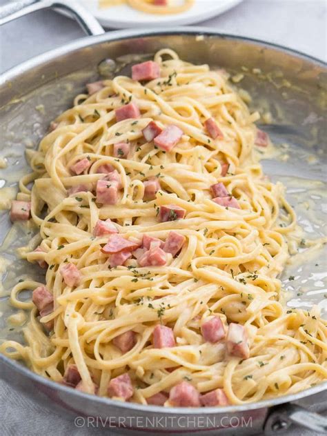 Creamy Ham and Cheese Pasta - Riverten Kitchen