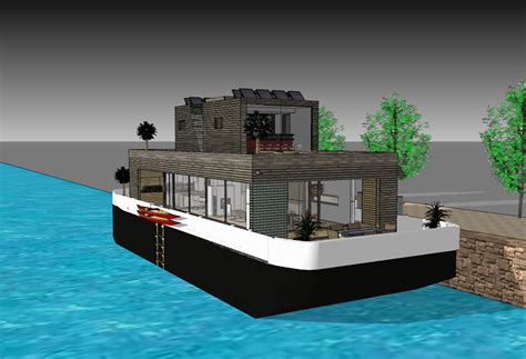 The Blob on floating Eco-Barge - Contempoary Houseboat with ...