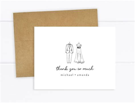 Set of Personalized Wedding Thank You Cards With Envelopes FPS0028TYP ...