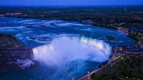 Niagara falls at night stock image. Image of falls, sunset - 82277327