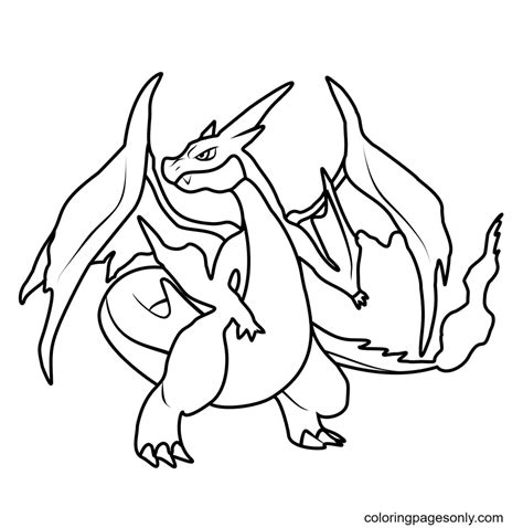 Mega Charizard Ex Card Coloring Pages