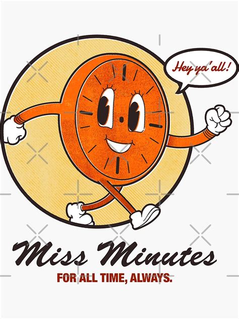 "Miss Minutes" Sticker for Sale by Retro-Freak | Redbubble