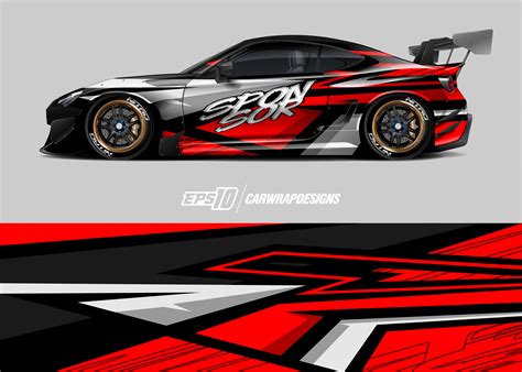 Car Wrap Decal Design Vector Livery Race Illustration par Blackwrapz · Creative Fabrica