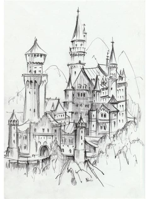 Fairytale Castle Drawing Stock Illustrations – 7,902 Fairytale Castle ...