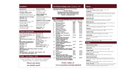 Lakeside Menu Outside Print File : simplebooklet.com