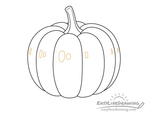 How to Draw a Pumpkin Step by Step - EasyLineDrawing