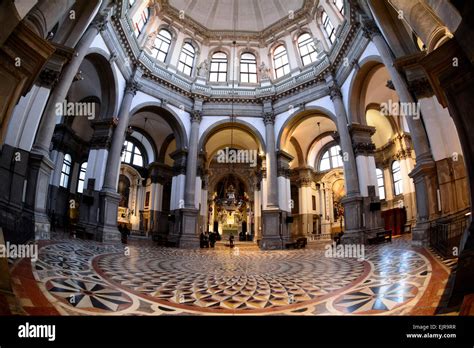 Interior of Basilica di Santa Maria della Salute, Roman Catholic church, Venice, Italy Stock ...