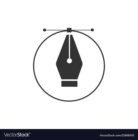 Pen tool cursor computer graphics logo Royalty Free Vector