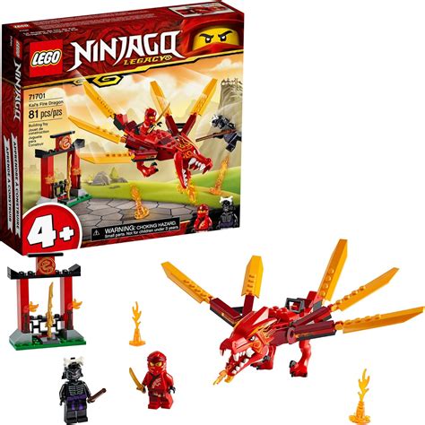 LEGO NINJAGO Legacy Kai’s Fire Dragon 71701 Dragon Toy Figure Building Kit, New 2020 (81 Pieces ...