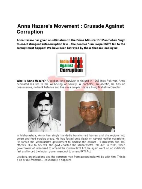 Anna Hazare’s Movement : Crusade Against Corruption | Politics Of India | Government Of India