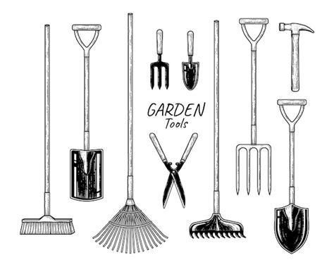 Premium Vector | Sketch vector set of gardening tools Hand drawn ...