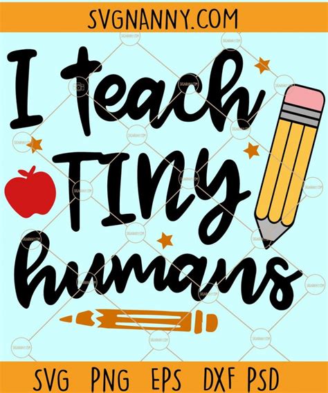 I Teach Tiny Humans SVG, First Grade teacher svg, Pre K svg, back to school svg, teacher svg