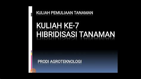 Hibridisasi Tanaman - YouTube