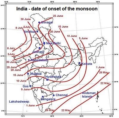 Monsoon climate: weather by month, temperature, rain - Climates to Travel