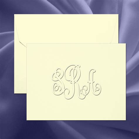 Traditional Monogram Embossed Folded Note Cards by EmbossingStore