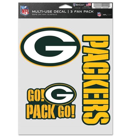 NFL Green Bay Packers 3-Pack Fan Pack Decals - 07759319 | Blain's Farm ...